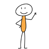 Waving stick figure